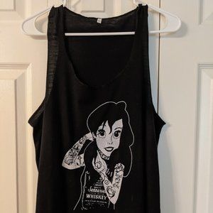 Tattooed Ariel The Little Mermaid Tank Top Black